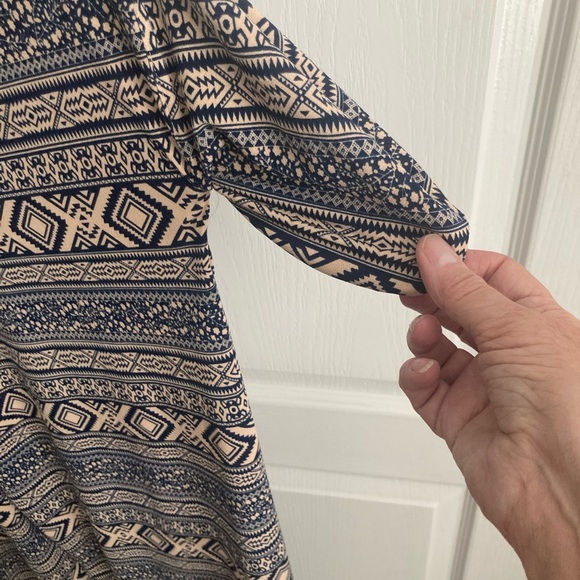 Euc med Lularoe jumpsuit blue and tan - Picture 3 of 4